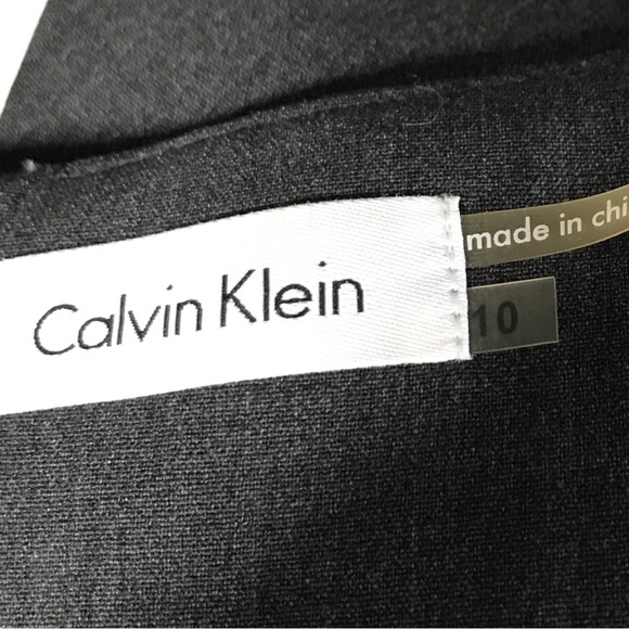 CALVIN KLEIN Luxury Grey Elegant Sheath Sleeveless Dress Size 10 - Picture 13 of 15